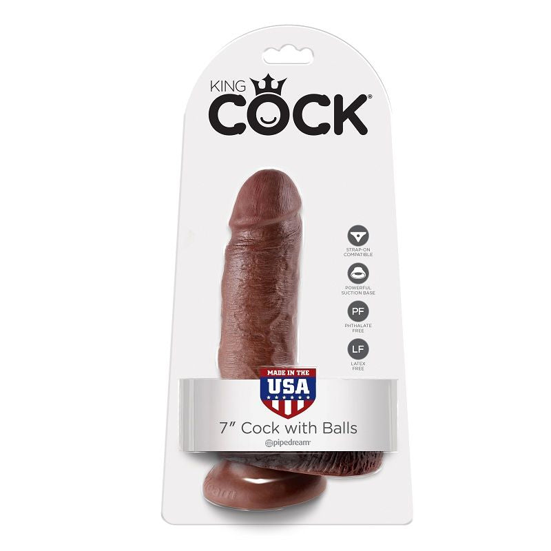 KING COCK - 7 RUSKEA DILDO KUULIPERÄLLÄ 17,8 CM