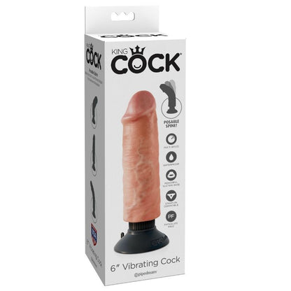KING COCK - 15.24 CM VIBRATING COCK FLESH