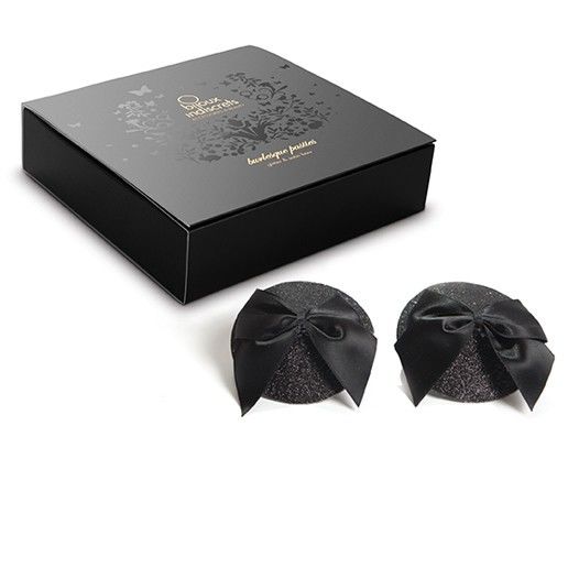 BIJOUX - BURLESKIKIILTÄVÄT NÄNNINSUOJAT RUSETTILLA