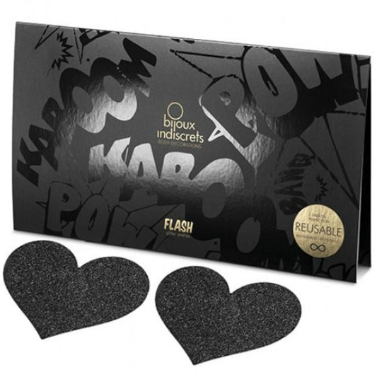 BIJOUX - INDISCRETS FLASH BLACK HEART NÄNNILEIKKAUKSET