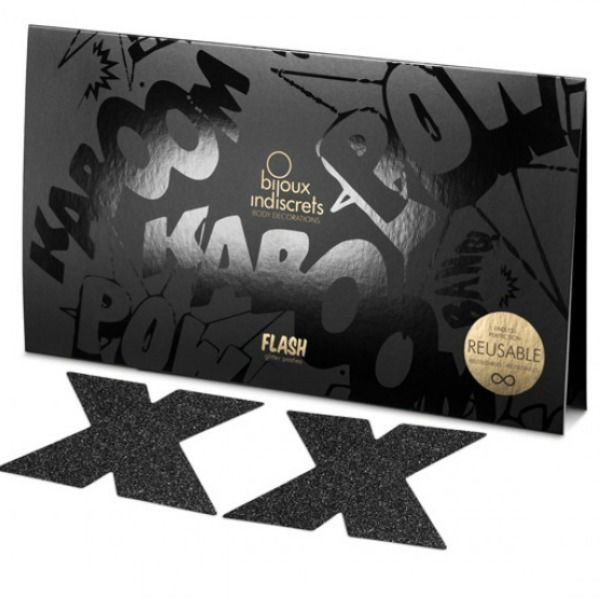 BIJOUX - INDISCRETS FLASH CROSS MUSTA NÄNNIN KANNAT