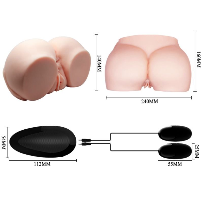 Crazy Bull - Realistinen vagina ja peräaukko värinällä