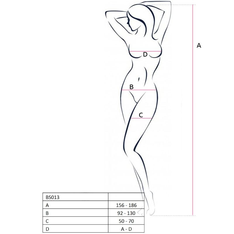PASSION - NAISTEN BS013 VALKOINEN BODYSTOCKING, YKSI KOKO