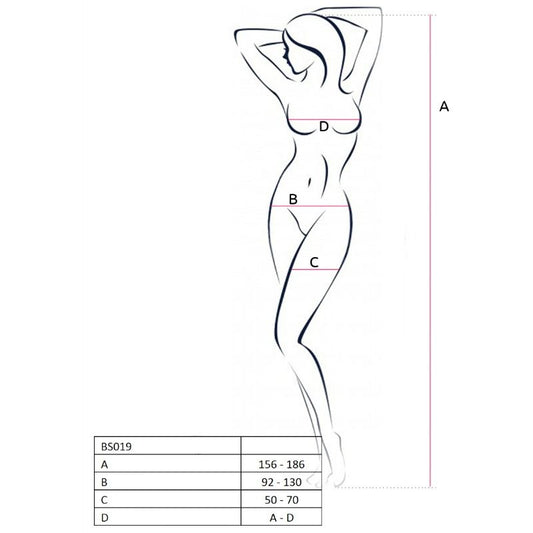 PASSION - NAISTEN BS019 VALKOINEN BODYSTOCKING, YKSI KOKO