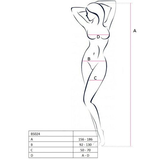 PASSION - NAISTEN BS024 VALKOINEN BODYSTOCKING, YKSI KOKO