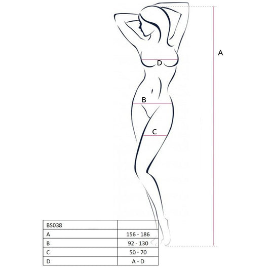 PASSION - NAISTEN BS038 VALKOINEN BODYSTOCKING, YKSI KOKO
