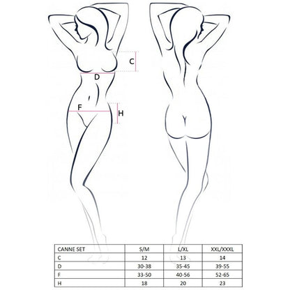 PASSION - NAISTEN CANNE-SETTI MUSTA KOKO L/XL