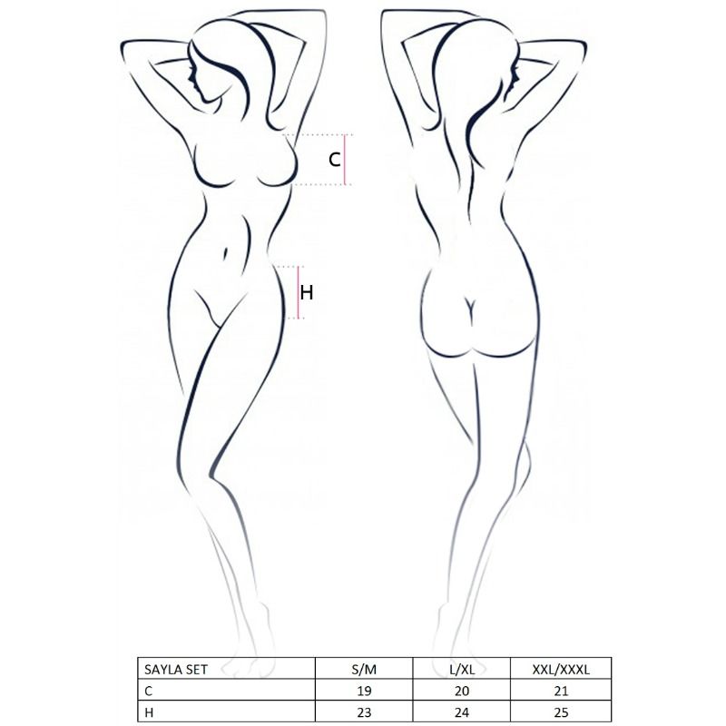 PASSION - NAISTEN SAYLA-SETTI MUSTA KOKO L/XL