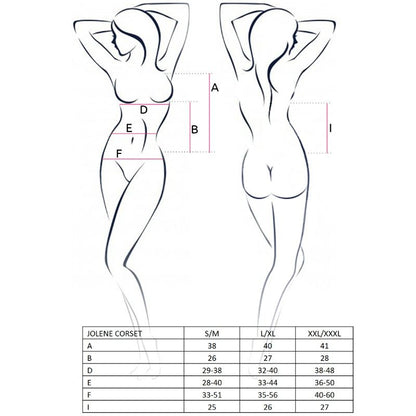 PASSION - NAISTEN JOLENE-KORSETTI MUSTA KOKO L/XL