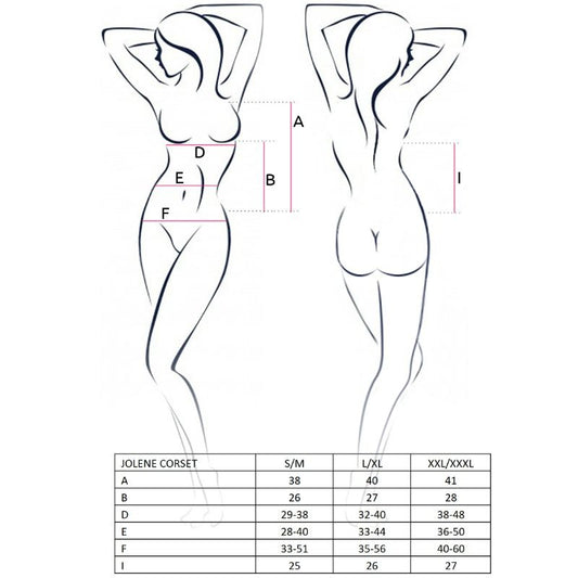 PASSION - NAISTEN JOLENE-KORSETTI MUSTA KOKO L/XL