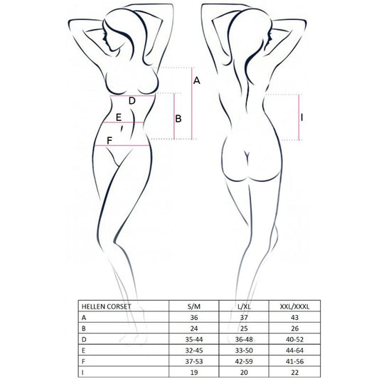 PASSION - NAISTEN HELLEN MUSTA KORSETTI KOKO L/XL