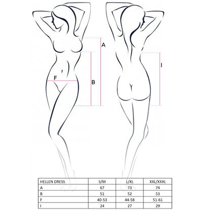 PASSION - NAISTEN HELLEN-MEKKO JA -STRINGIT KOKO L/XL