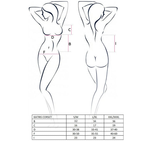 PASSION - NAISTEN KATRISS KORSETTI MUSTA KOKO L/XL