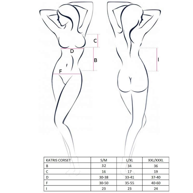 PASSION - NAISTEN KATRISS KORSETTI MUSTA KOKO L/XL