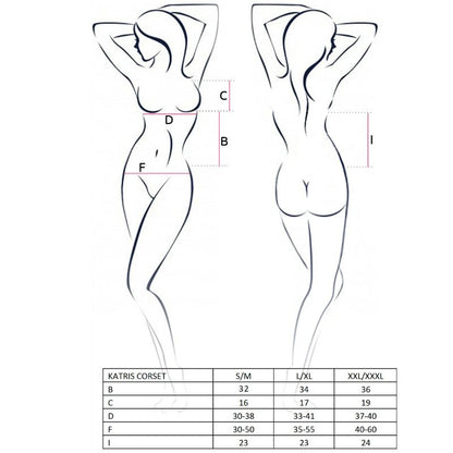 PASSION - NAISTEN KATRISS KORSETTI MUSTA KOKO L/XL