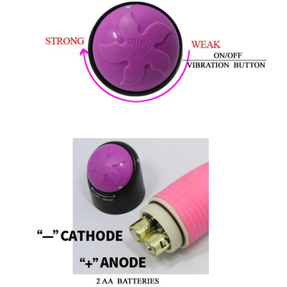 BAILE - VÄRIKÄS SEKSUA VARTEN REALISTINEN VIBRAATORI VAALEANPUNAINEN 23 CM