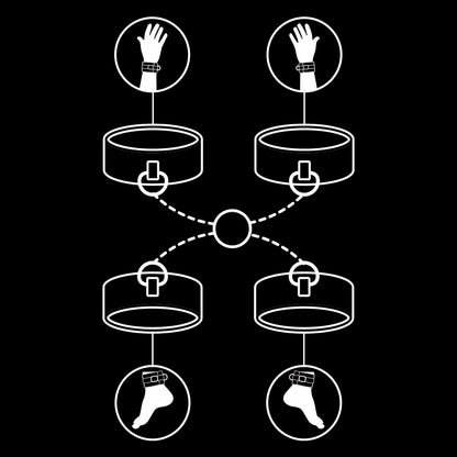 FETISSINEN ALISTUVA - KÄSI- JA NILKKARAUDAT, JOISSA ON NOPREENIVUORI