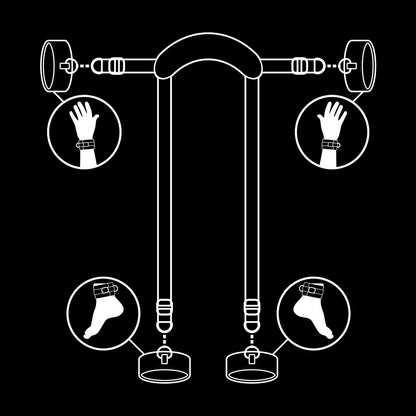 FETISSINEN ALISTAJA - MESTARIASENTO NELJÄLLÄ NOPREENIVUORATUILLA KÄSIRAUDOILLA