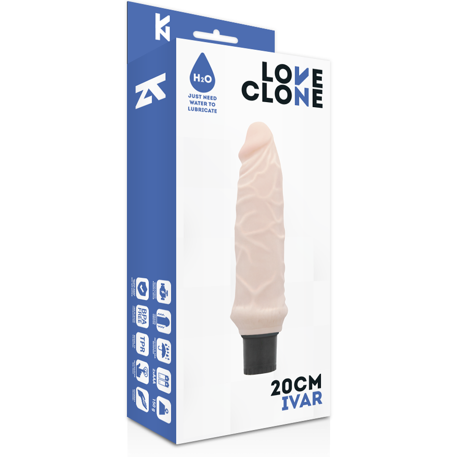 LOVECLONE - IVAR ITSEVOITELUVIBRAATORI 20 CM -O- 3,7 CM