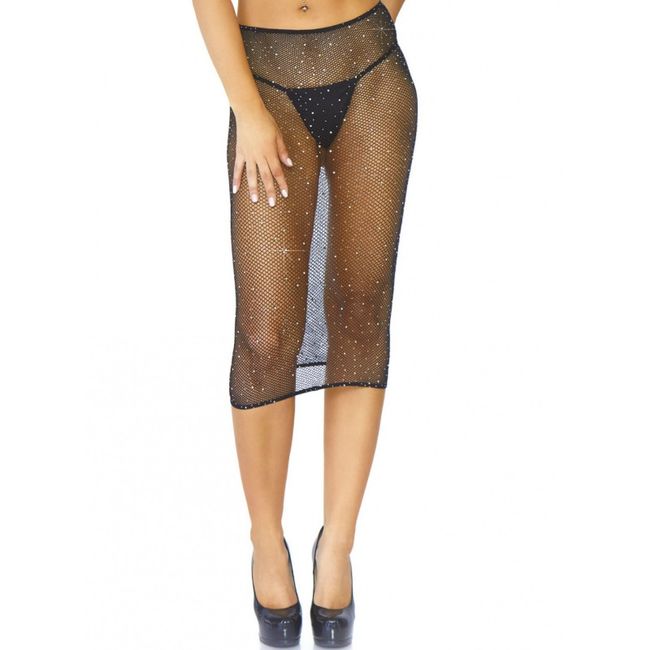 LEG AVENUE - CRYSTALISED FISHNET -MONIMEKKO MUSTA OS