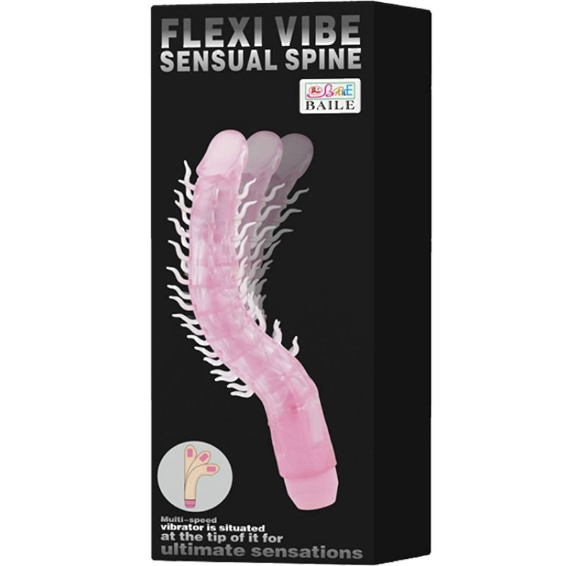 BAILE - FLEXI VIBE SENSUAL SPINE TAIVUTETTAVA VÄRÄHTELYDILDO LILAA 23,5 CM