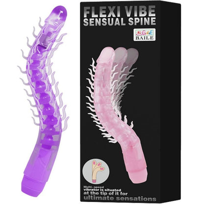 BAILE - FLEXI VIBE SENSUAL SPINE TAIVUTETTAVA VÄRÄHTELYDILDO LILAA 23,5 CM