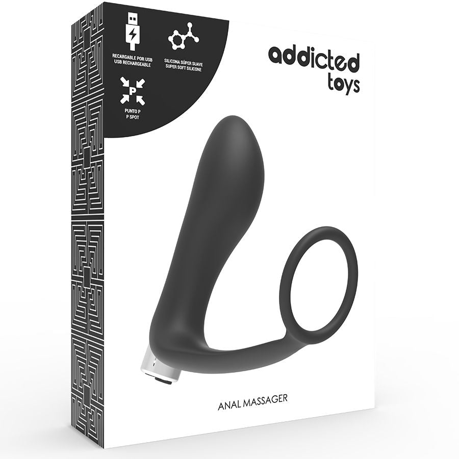 ADDICTED TOYS - LADATTAVA ETURAUHASVIBRAATORI MALLI 1 - MUSTA