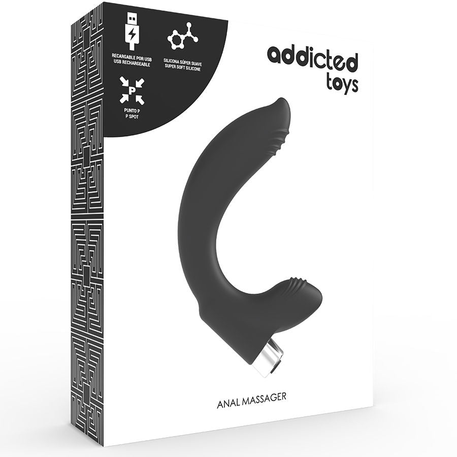ADDICTED TOYS - LADATTAVA ETURAUHASVIBRAATORI MALLI 7 - MUSTA