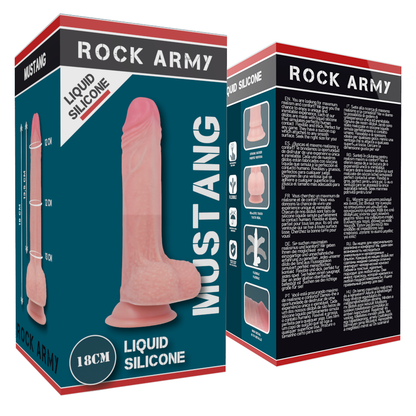 ROCKARMY - NESTEMÄISESTÄ SILIKONISTA VALMISTETTU PREMIUM MUSTANG REALISTINEN 18 CM -O- 4,14 CM