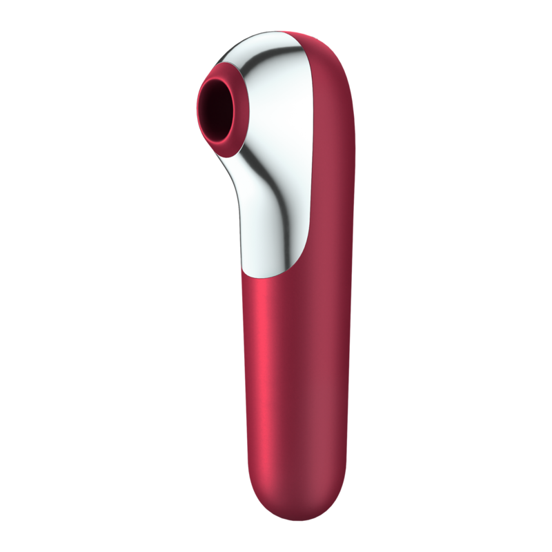 SATISFYER - DUBBEL KÄRLEKSVIBRATOR OCH SUGARE MED PULSERAD LUFT RÖD