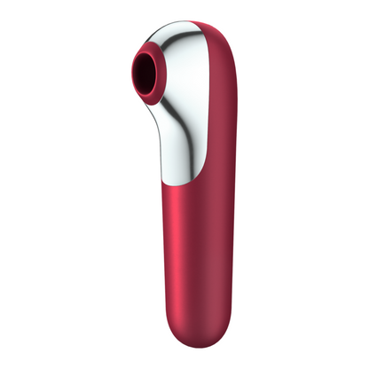 SATISFYER - DUBBEL KÄRLEKSVIBRATOR OCH SUGARE MED PULSERAD LUFT RÖD