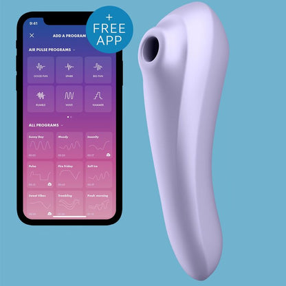 SATISFYER - KAKSOISNAUTINTOINEN ILMAPULSSIVIBRAATORI MAUVE