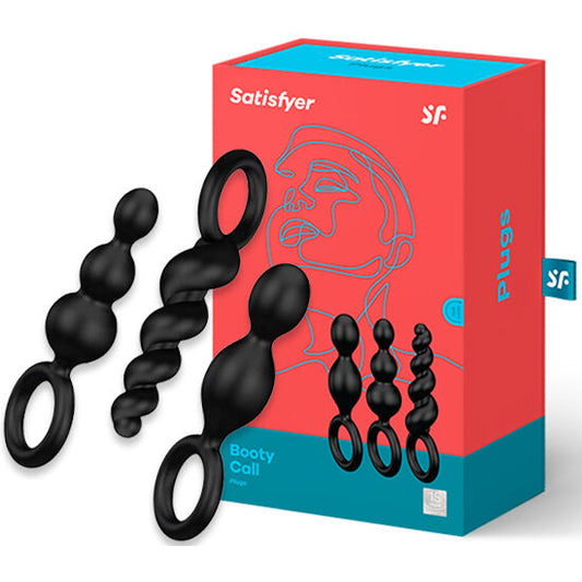 SATISFYER - ANAALITULPPASETTI 3 KPL MUSTA