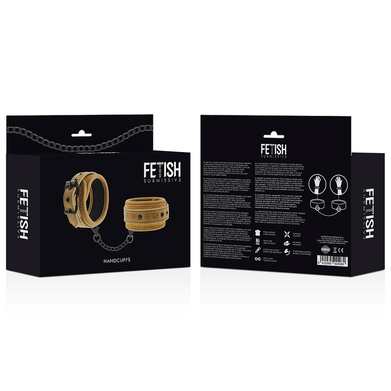 FETISSI ALISTUVAT ORIGEN - VEGAANINEN NAHKAINEN KÄSIRAUTA NEOPREENIVUORIIN