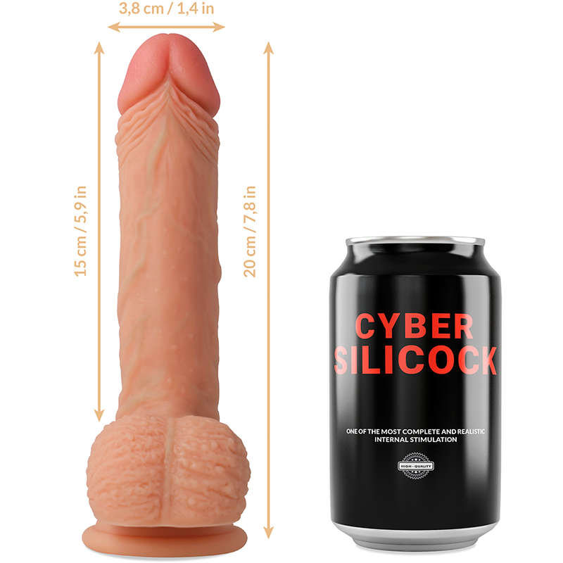 CYBER SILICOCK - STRAP-ON FREEMAN FLYTANDE SILIKON MED 3 RINGAR GRATIS 20 CM -O- 3,8 CM