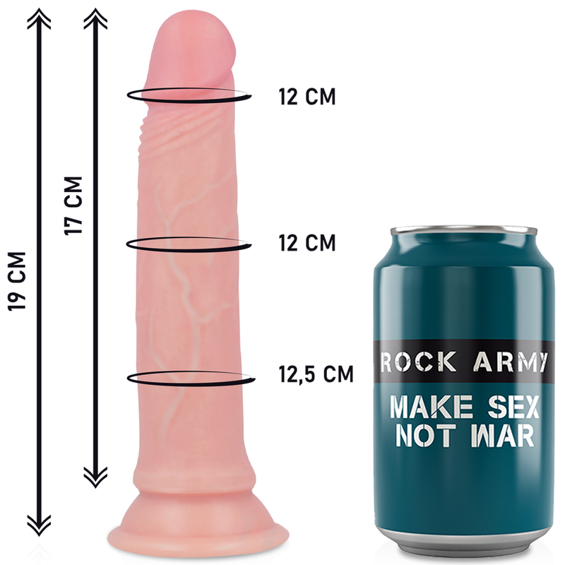 ROCKARMY - SELE + FLYTANDE SILIKONDILDO PREMIUM AVENGER 19 CM -O- 3,98 CM