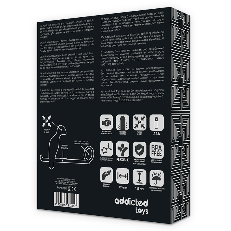 BEROENDE LEKSAKER - ANALPLUGG MED SVART SILIKONRING 12 CM