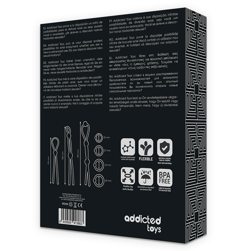 ADDICTED TOYS - JOUSTAVA SILIKONISET PENSIRENKAAT, 7 OSAA